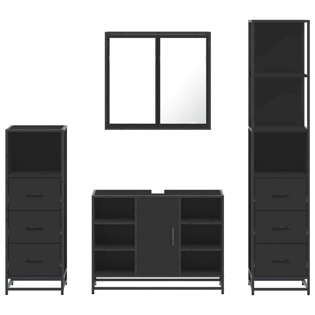 4 Piece Bathroom Furniture Set  Engineered Wood