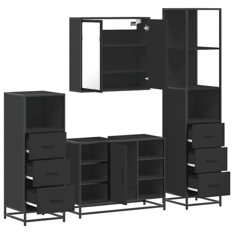 4 Piece Bathroom Furniture Set  Engineered Wood