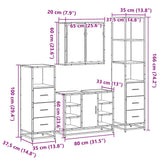 4 Piece Bathroom Furniture Set  Engineered Wood