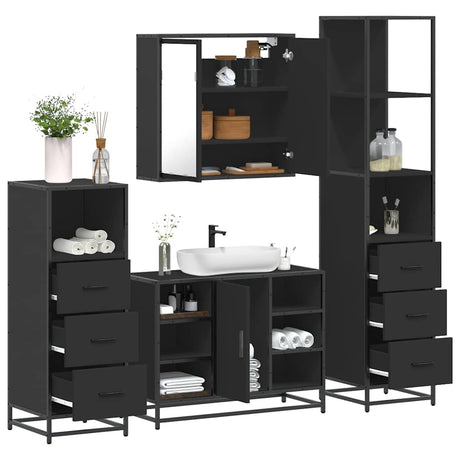 4 Piece Bathroom Furniture Set  Engineered Wood