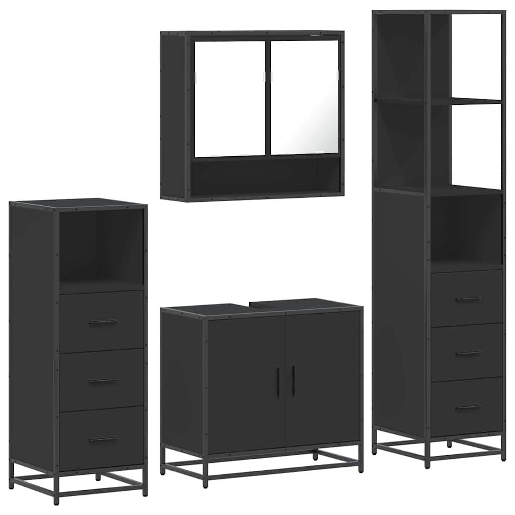 4 Piece Bathroom Furniture Set  Engineered Wood