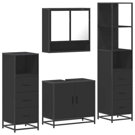 4 Piece Bathroom Furniture Set  Engineered Wood