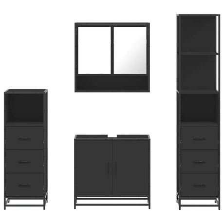 4 Piece Bathroom Furniture Set  Engineered Wood