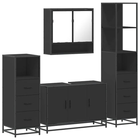 4 Piece Bathroom Furniture Set  Engineered Wood