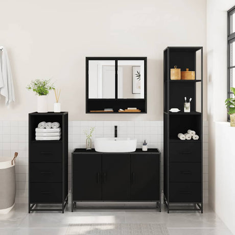 4 Piece Bathroom Furniture Set  Engineered Wood