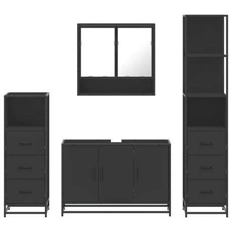 4 Piece Bathroom Furniture Set  Engineered Wood