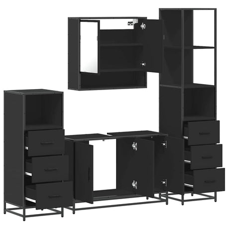 4 Piece Bathroom Furniture Set  Engineered Wood