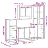 4 Piece Bathroom Furniture Set  Engineered Wood