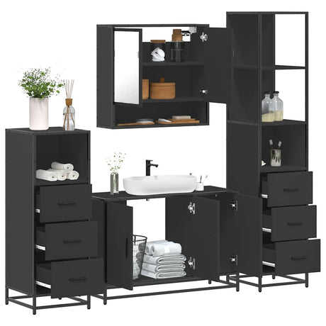 4 Piece Bathroom Furniture Set  Engineered Wood