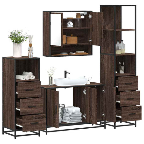 4 Piece Bathroom Furniture Set  Engineered Wood