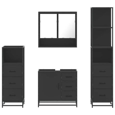4 Piece Bathroom Furniture Set  Engineered Wood