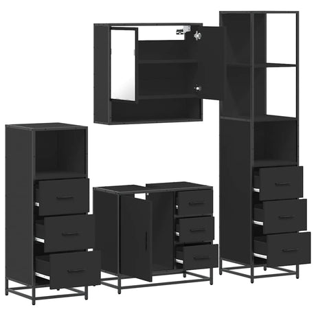 4 Piece Bathroom Furniture Set  Engineered Wood