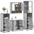 4 Piece Bathroom Furniture Set  Engineered Wood