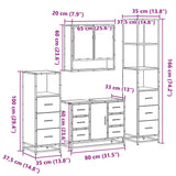 4 Piece Bathroom Furniture Set  Engineered Wood