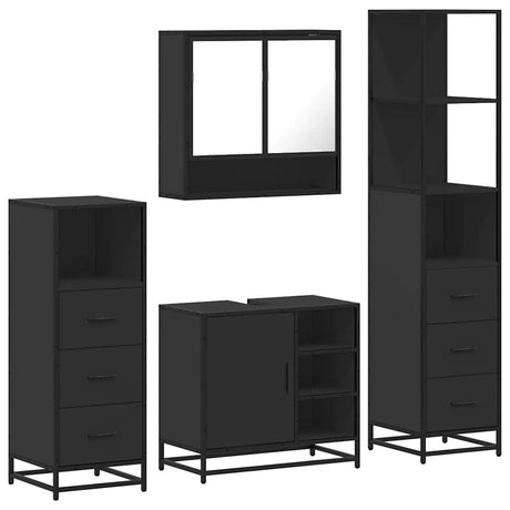 4 Piece Bathroom Furniture Set  Engineered Wood