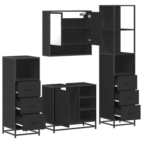 4 Piece Bathroom Furniture Set  Engineered Wood