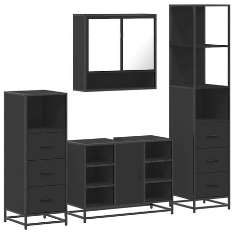 4 Piece Bathroom Furniture Set  Engineered Wood