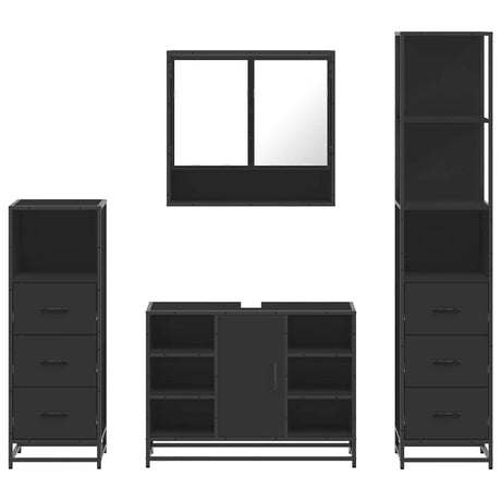 4 Piece Bathroom Furniture Set  Engineered Wood