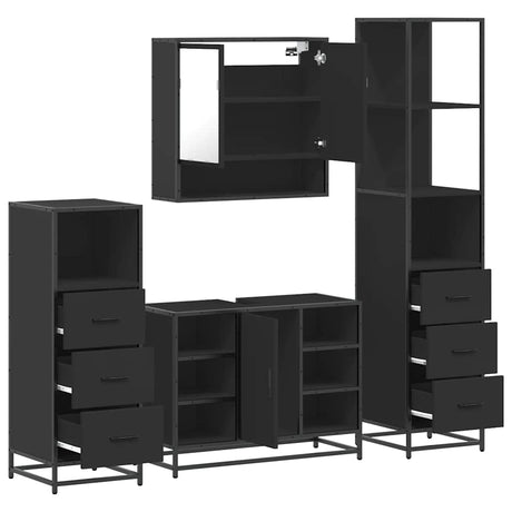 4 Piece Bathroom Furniture Set  Engineered Wood