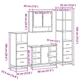 4 Piece Bathroom Furniture Set  Engineered Wood