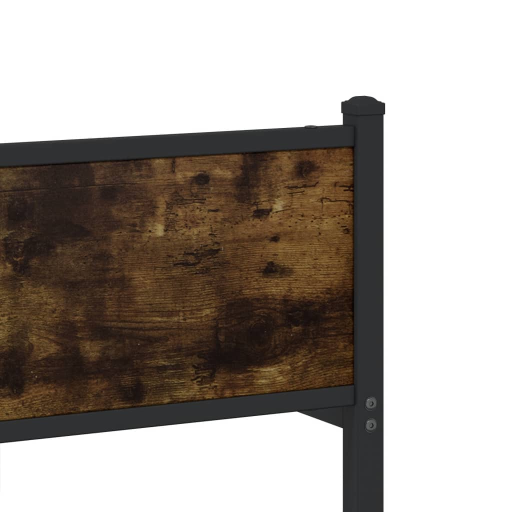 Metal Bed Frame without Mattress Smoked Oak 183x213 cm