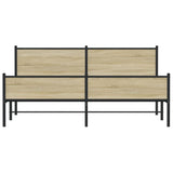 Metal Bed Frame without Mattress Sonoma Oak 183x213 cm