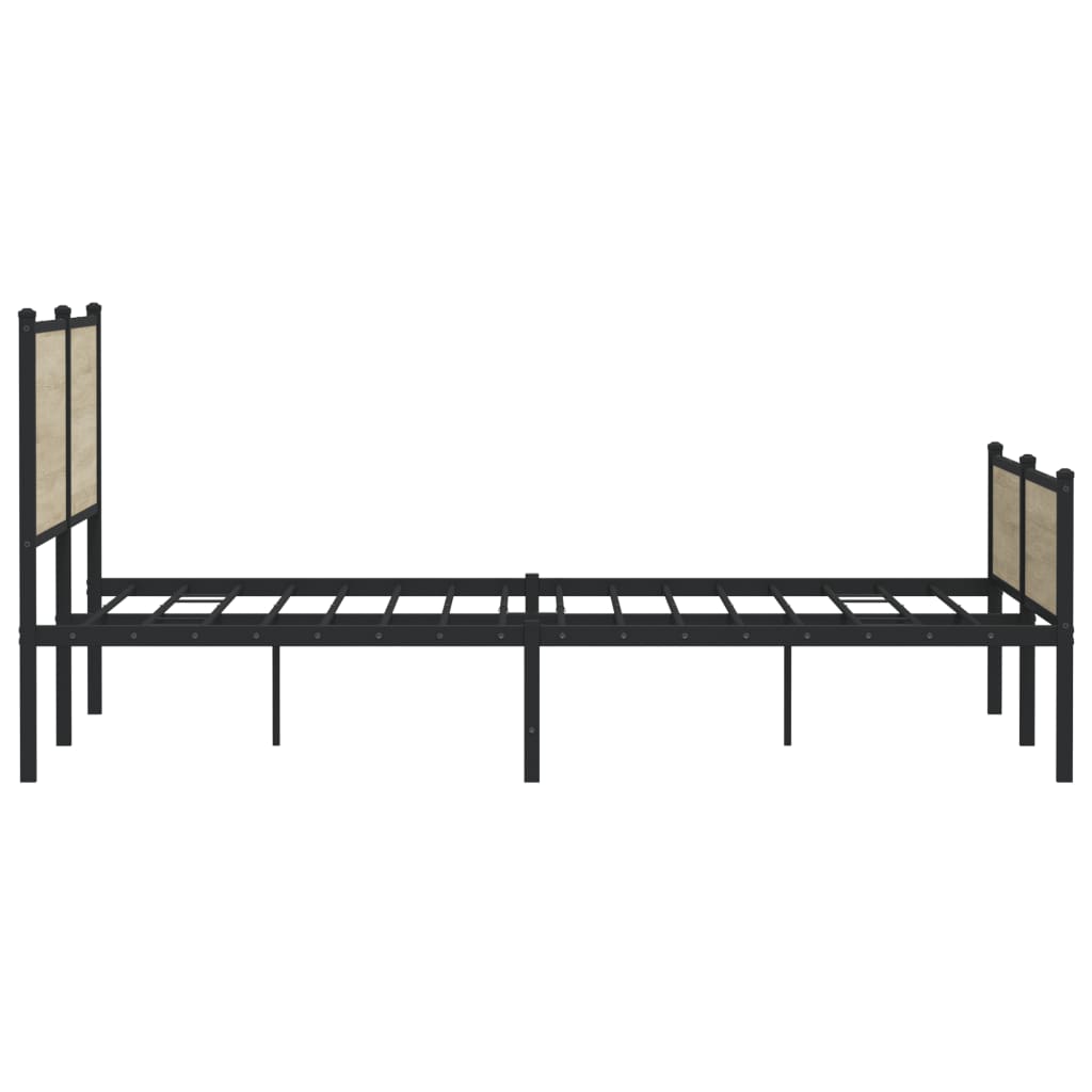 Metal Bed Frame without Mattress Sonoma Oak 183x213 cm