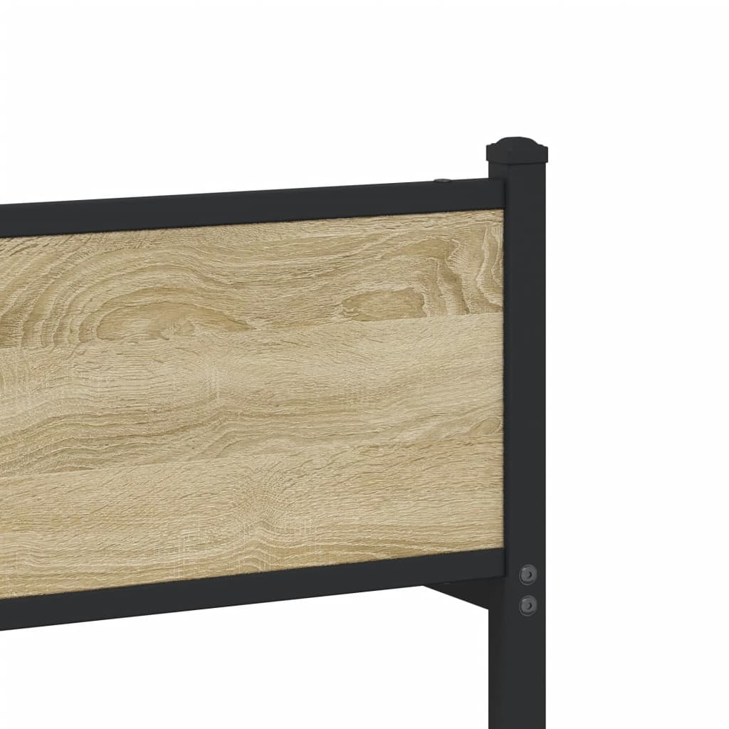 Metal Bed Frame without Mattress Sonoma Oak 183x213 cm