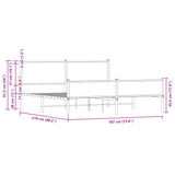 Metal Bed Frame without Mattress Sonoma Oak 183x213 cm