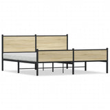 Metal Bed Frame without Mattress Sonoma Oak 183x213 cm