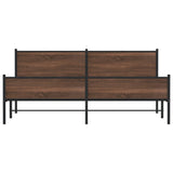 Metal Bed Frame without Mattress Brown Oak 200x200 cm