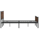Metal Bed Frame without Mattress Brown Oak 200x200 cm