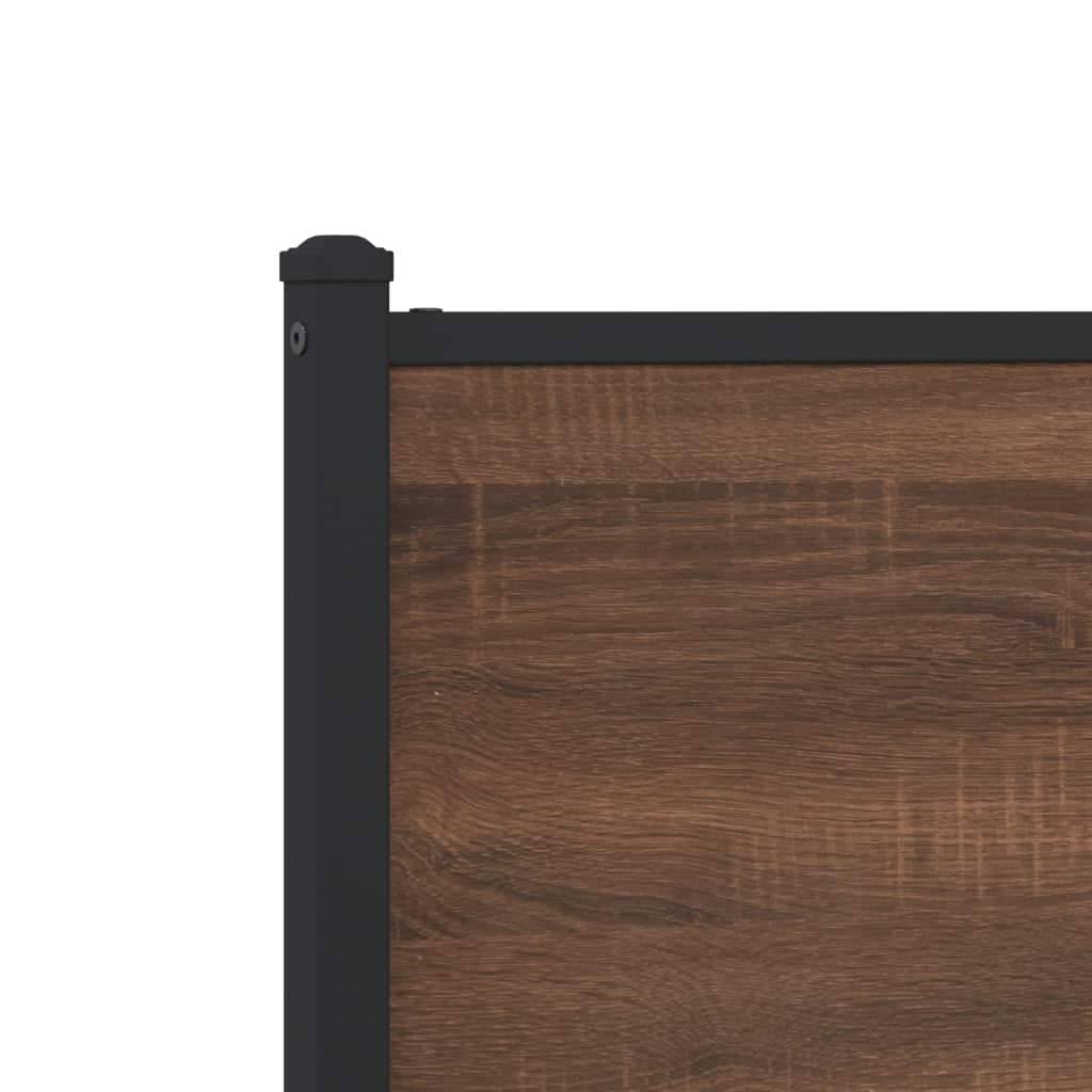 Metal Bed Frame without Mattress Brown Oak 200x200 cm
