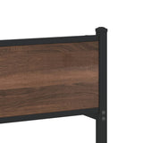 Metal Bed Frame without Mattress Brown Oak 200x200 cm