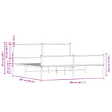 Metal Bed Frame without Mattress Brown Oak 200x200 cm