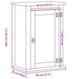 Bathroom Wall Cabinet Corona 45X27X64.5 Cm Solid Wood Pine