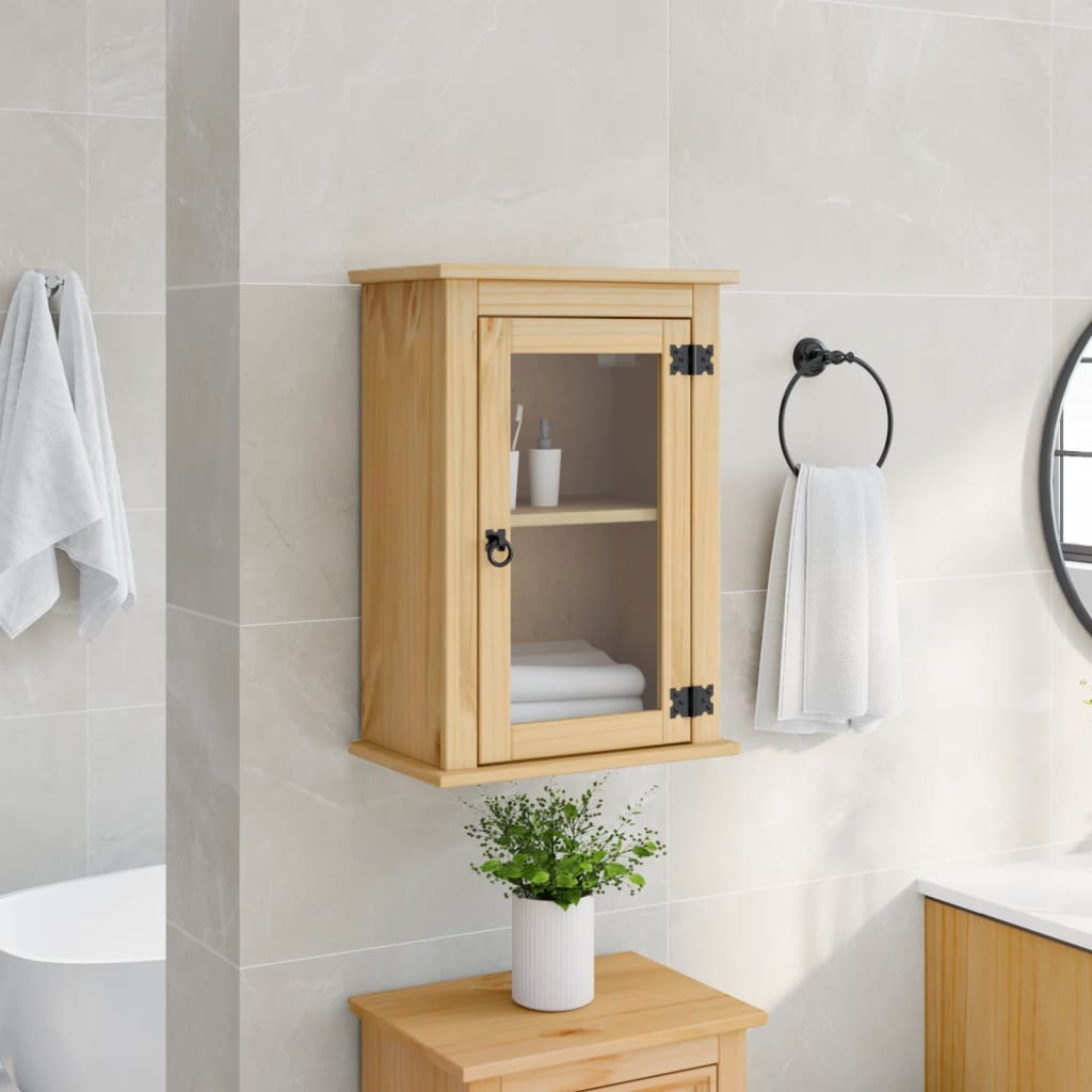 Bathroom Wall Cabinet Corona 45X27X64.5 Cm Solid Wood Pine