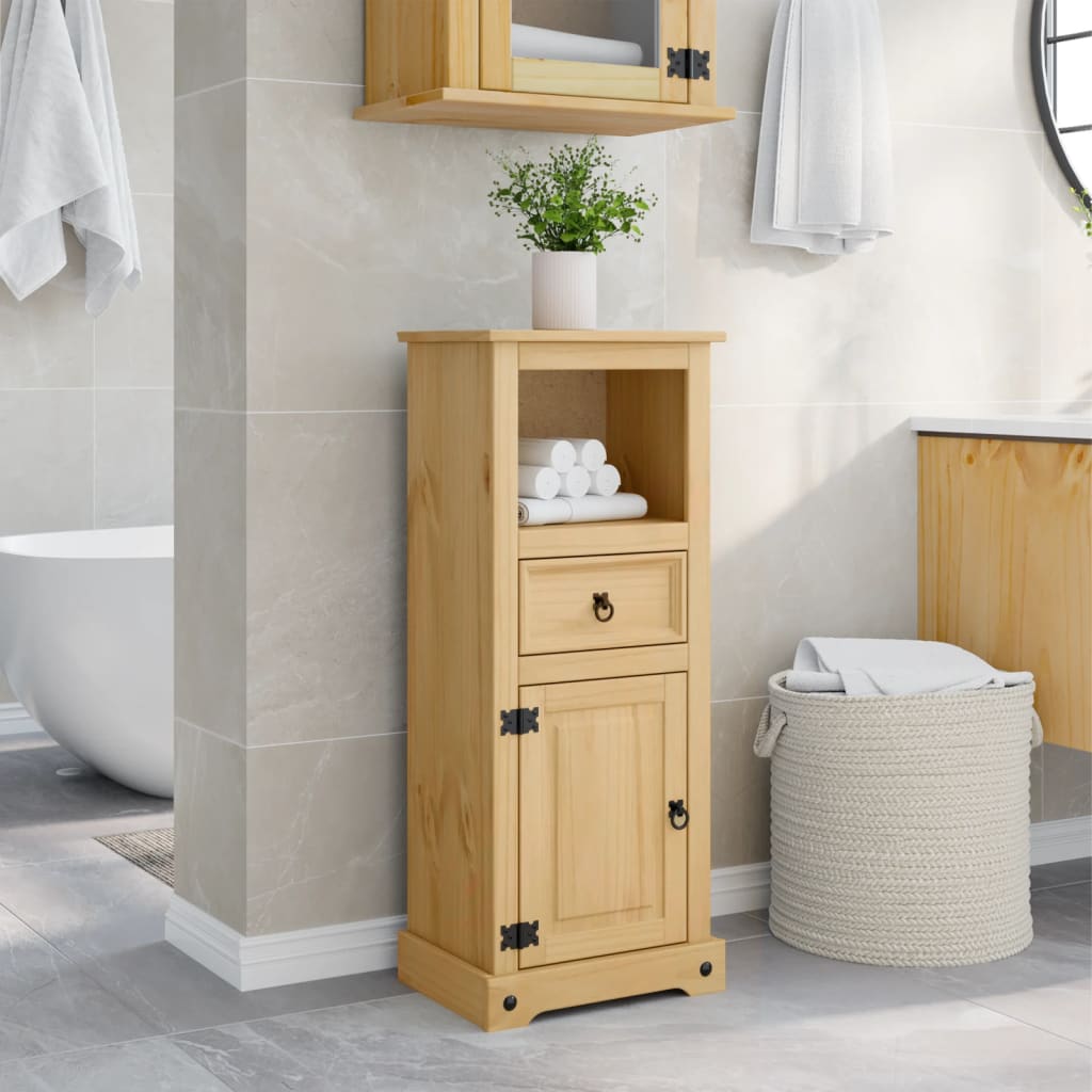 Bathroom Cabinet Corona 45X33X110 Cm Solid Wood Pine