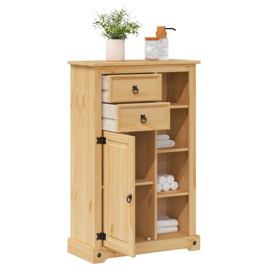 Bathroom Cabinet Corona 70X33X110 Cm Solid Wood Pine