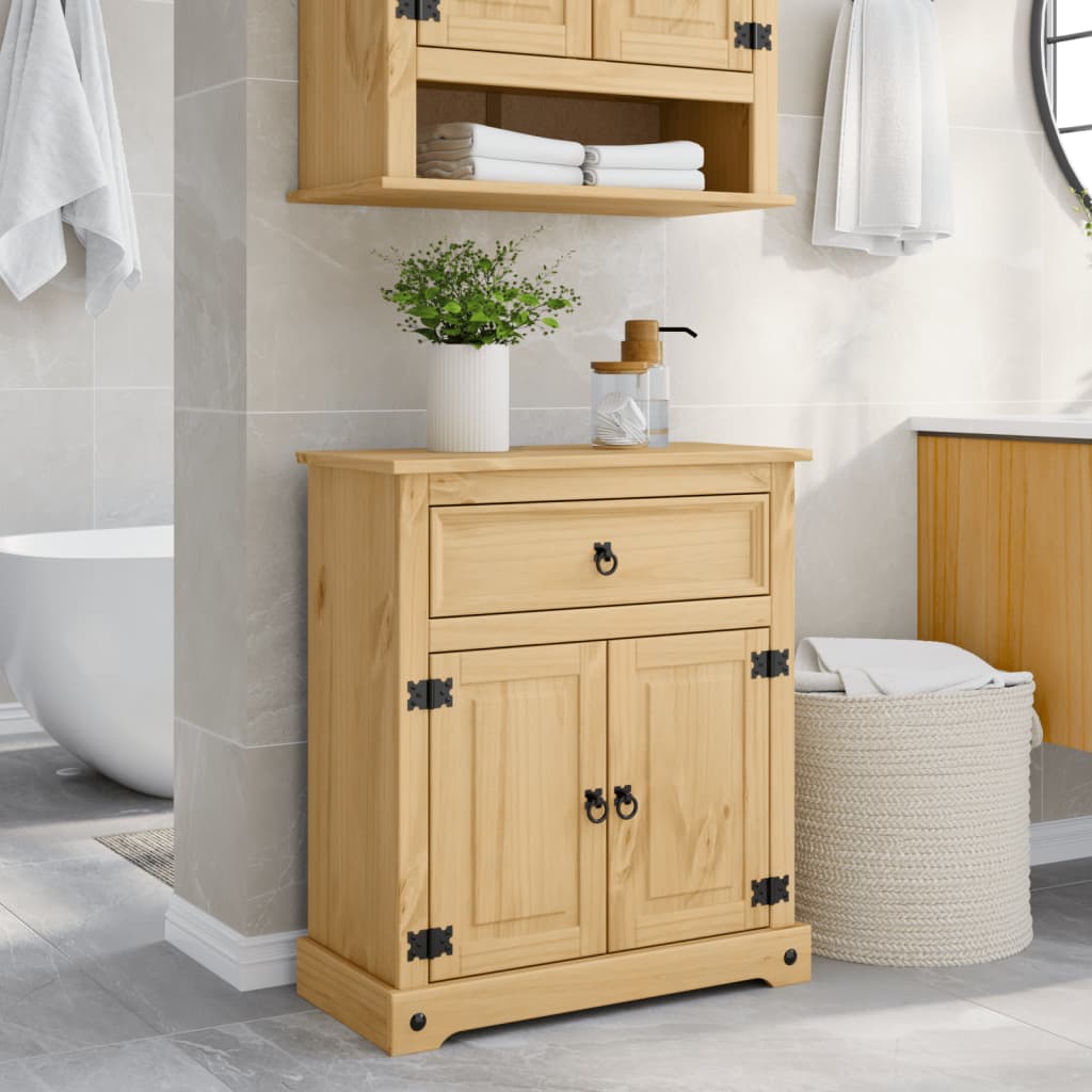 Bathroom Cabinet Corona 70X33X80 Cm Solid Wood Pine
