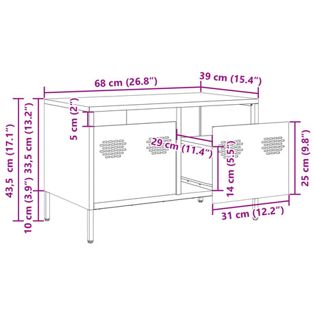 Tv Cabinet 68X39X43.5 Cm Cold-Rolled Steel