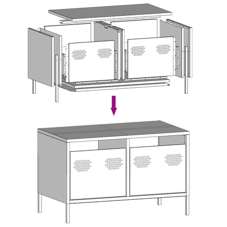 Tv Cabinet 68X39X43.5 Cm Cold-Rolled Steel