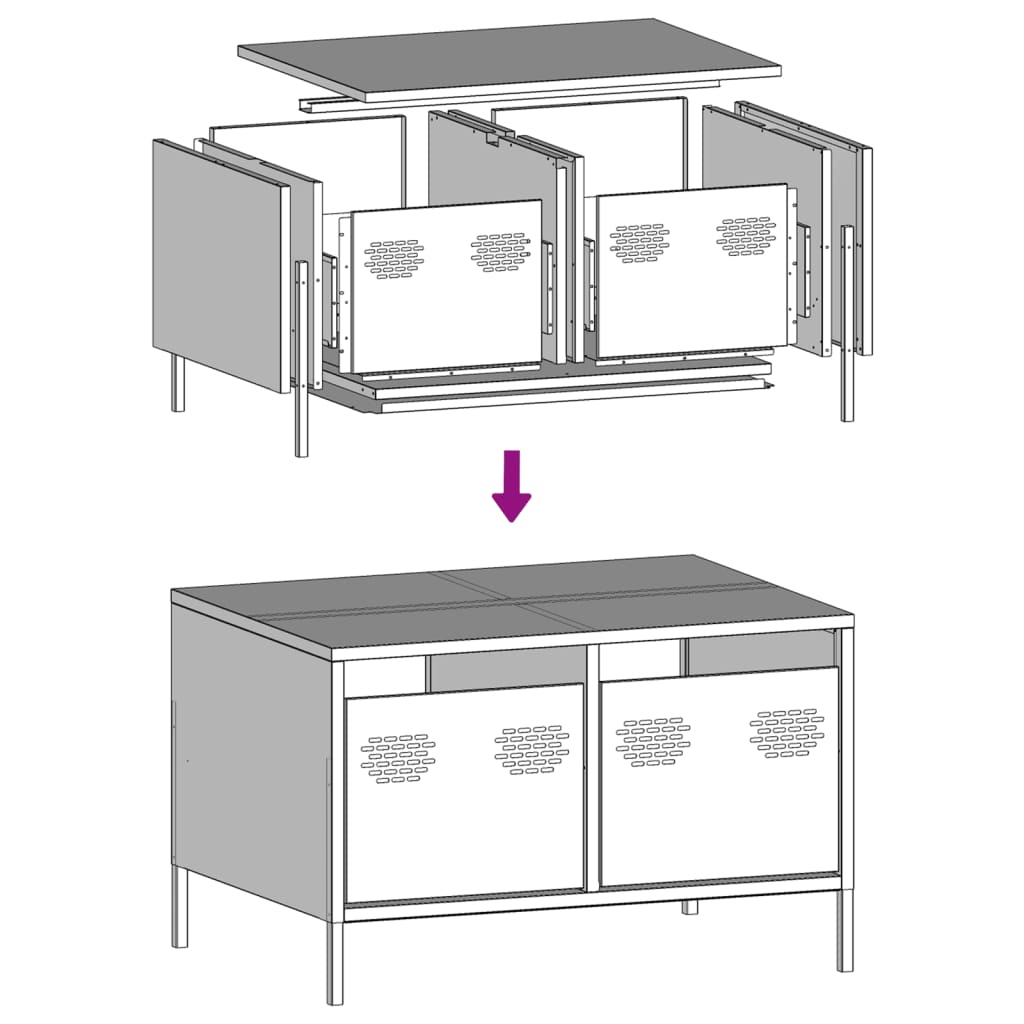 Tv Cabinet 68X50X43.5 Cm Cold-Rolled Steel