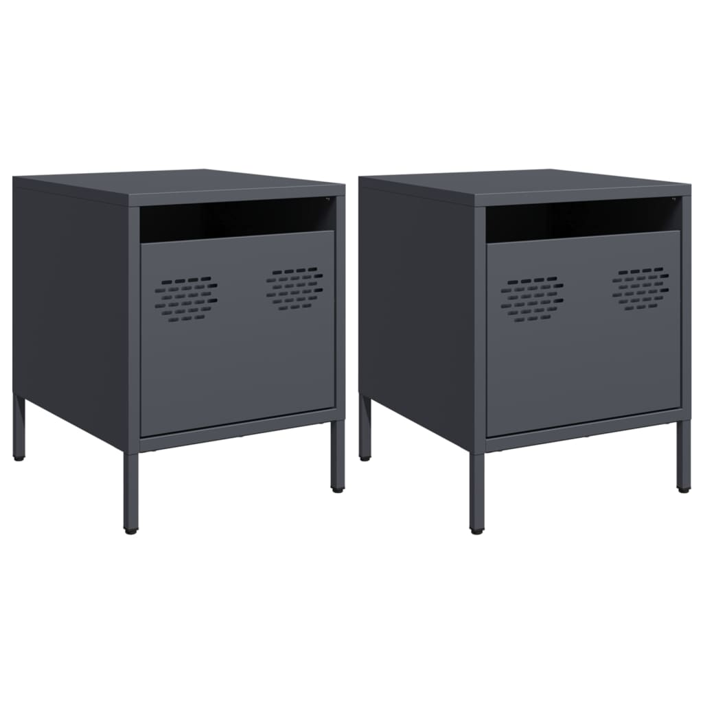 Bedside Cabinets 2 Pcs 35X39X43.5 Cm Steel
