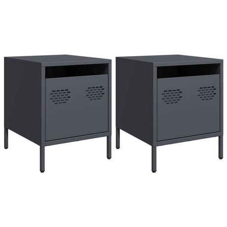 Bedside Cabinets 2 Pcs 35X39X43.5 Cm Steel