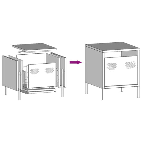 Bedside Cabinets 2 Pcs 35X39X43.5 Cm Steel