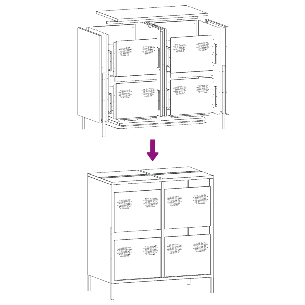 Sideboard  68X39X73.5 Cm Cold-Rolled Steel