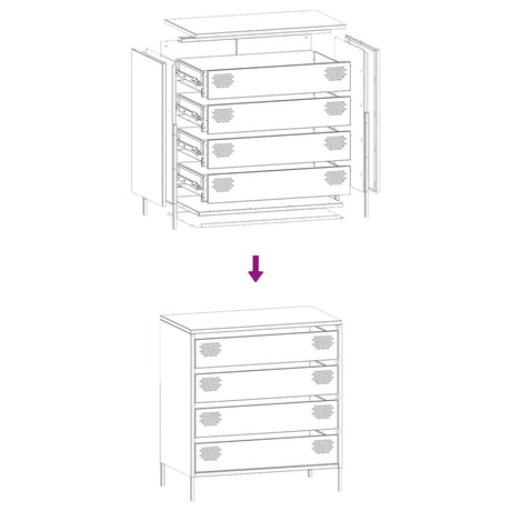 Sideboard  68X39X73.5 Cm Cold-Rolled Steel