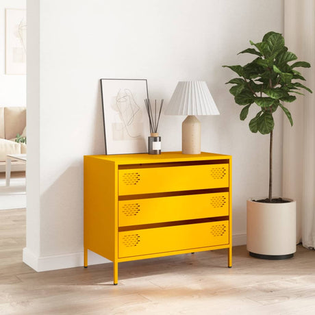 Sideboard Mustard 68X39X58.5 Cm Cold-Rolled Steel