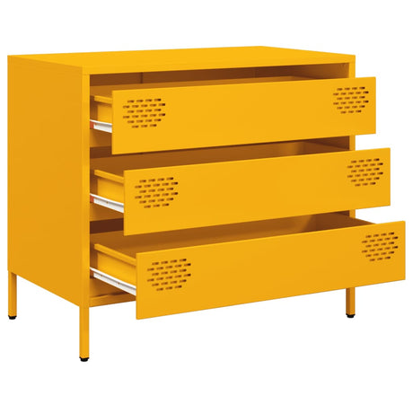 Sideboard Mustard 68X39X58.5 Cm Cold-Rolled Steel